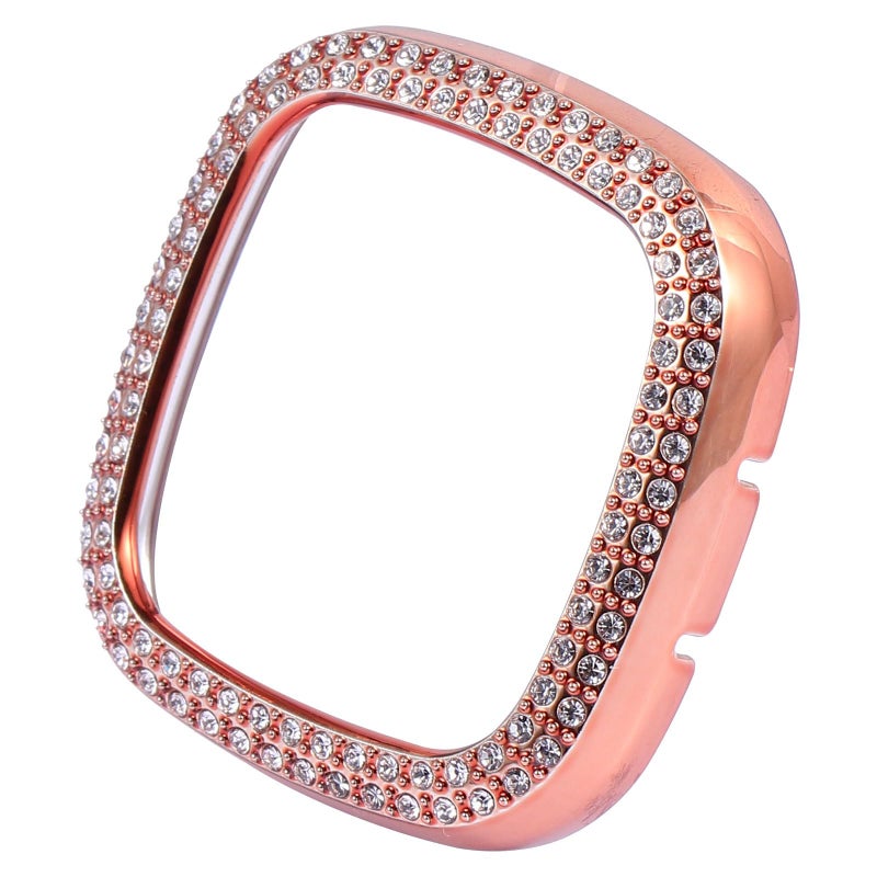 Rose Gold Crystal Protective Case for Smartwatch Sense Lightweight Full Coverage Easy Install - Image 2