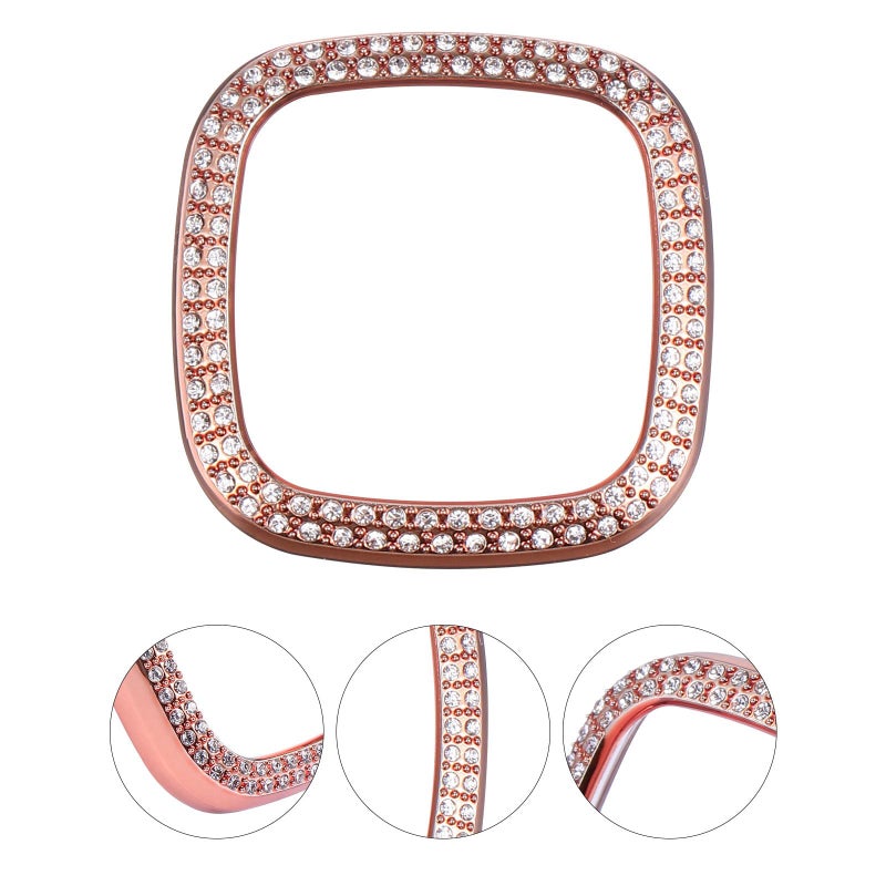 Rose Gold Crystal Protective Case for Smartwatch Sense Lightweight Full Coverage Easy Install - Image 4