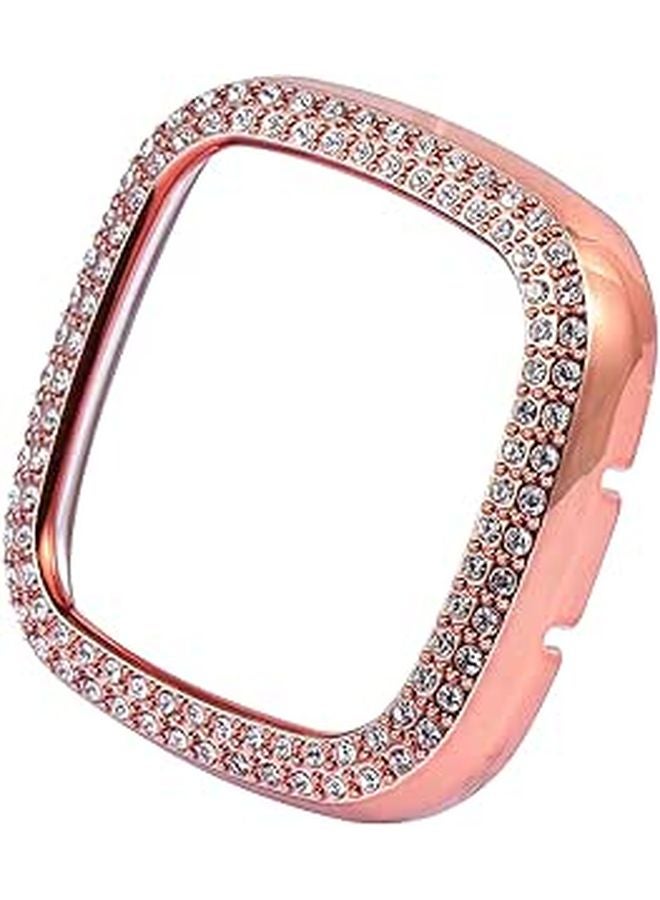 Rose Gold Crystal Protective Case for Smartwatch Sense Lightweight Full Coverage Easy Install - Image 1