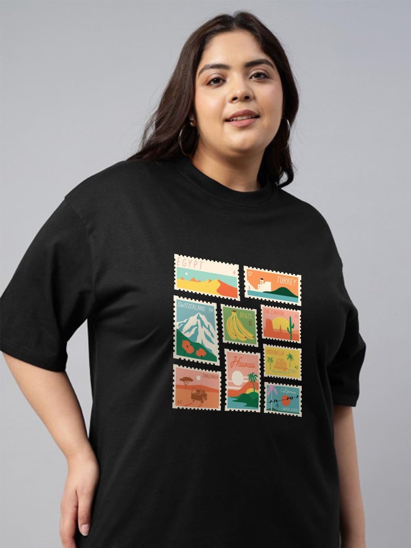 JUNEBERRY® Women’s Plus Size T-Shirt | Big Size 3XL–5XL | Plus Size Casual Cotton T-Shirt for Curvy Women | Soft & BreathablePS_OS_JB_CT_BK – Black_4XL - Image 3