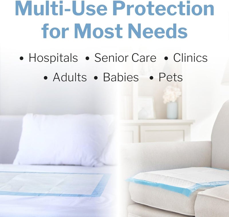 McKesson Underpads Disposable Bed Pads 17" x 24" [300 Count], Hospital Procedure Underpads, Medical Incontinence Chux Pads for Adults, Elderly, and Baby, Pee Pads - Image 5