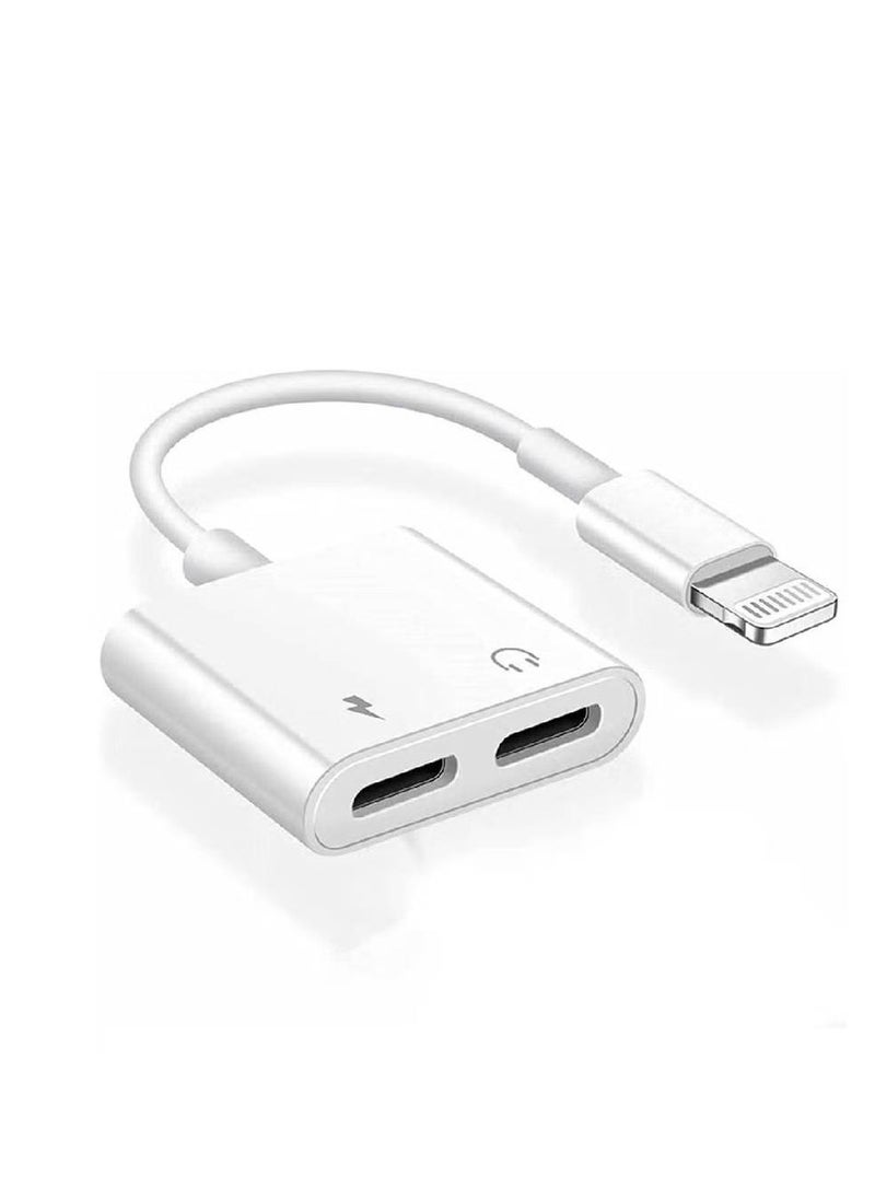GENNEXT - iPhone Headphones Adapter & Splitter, 2 in 1 Dual Lightning Charger Cable Aux Audio Adapter Converter for iPhone 12/11/XS/XR/X/8/7/6/iPad, Support Calling+Charging+Music Control - Image 1