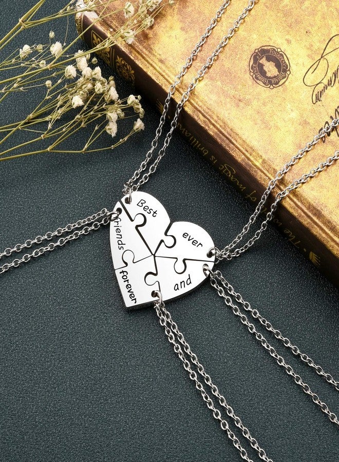 PESOENTH BFF Best Friend Necklace For 5,Friendship Jewelry For Women Gift,Matching Heart Best Friends Forever and ever Pendant Necklaces Set Birthday for Friendship BBF - Image 2