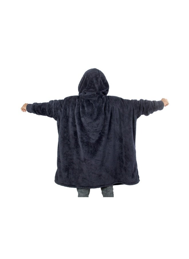 بروجكت زى بطانية قابلة للارتداء على شكل هودي عملاقة ودافئة للغاية | سويت شيرت من الفرو الناعم للجنسين | مقاس موحد (Oversize) 60-140 كجم مع جيب. - Image 3