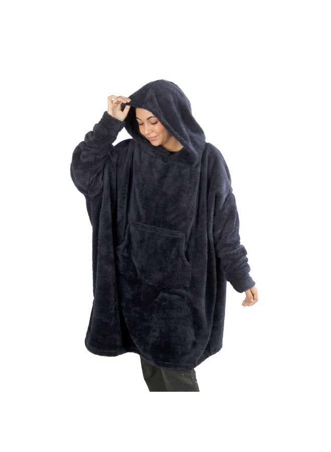 بروجكت زى بطانية قابلة للارتداء على شكل هودي عملاقة ودافئة للغاية | سويت شيرت من الفرو الناعم للجنسين | مقاس موحد (Oversize) 60-140 كجم مع جيب. - Image 1