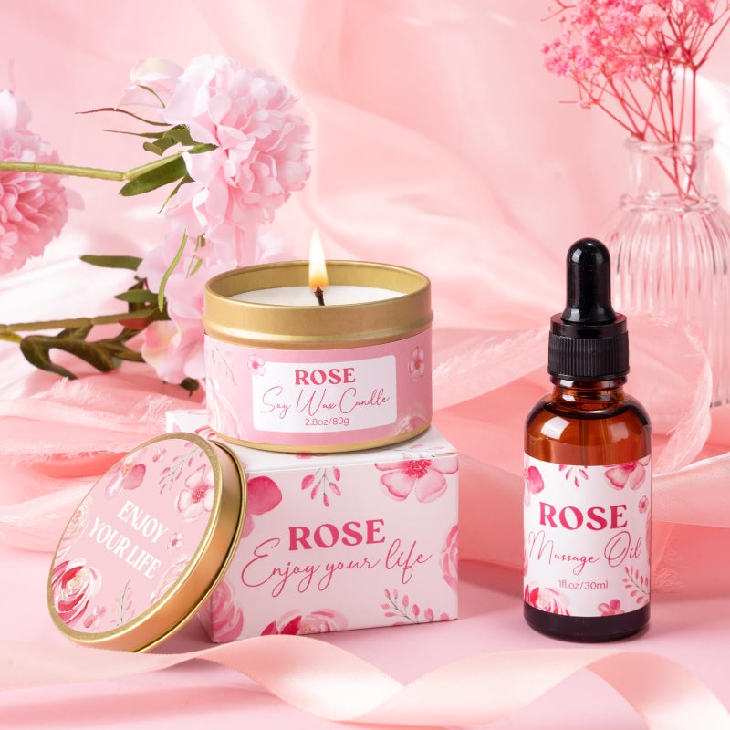 GiftPeak Birthday Gifts for Women, Rose Relaxing Spa Gift Basket for Women Friendship, Self Care Package Get Well Soon Thank You Gift Box, Mothers Day Gifts for Mom Her Sister Wife Best Friends Coworker Bestie - Image 4
