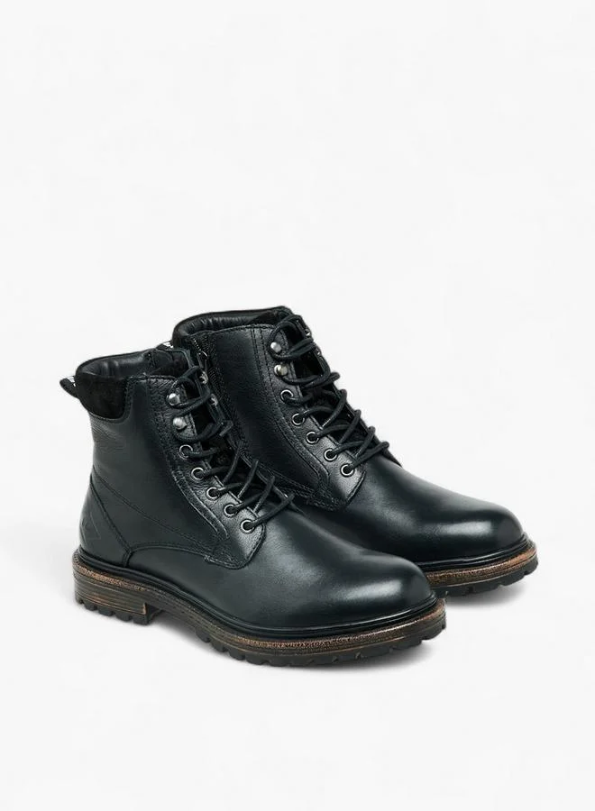 لي كوبر أحذية الكاحل الرجالية الجلدية المبطنة