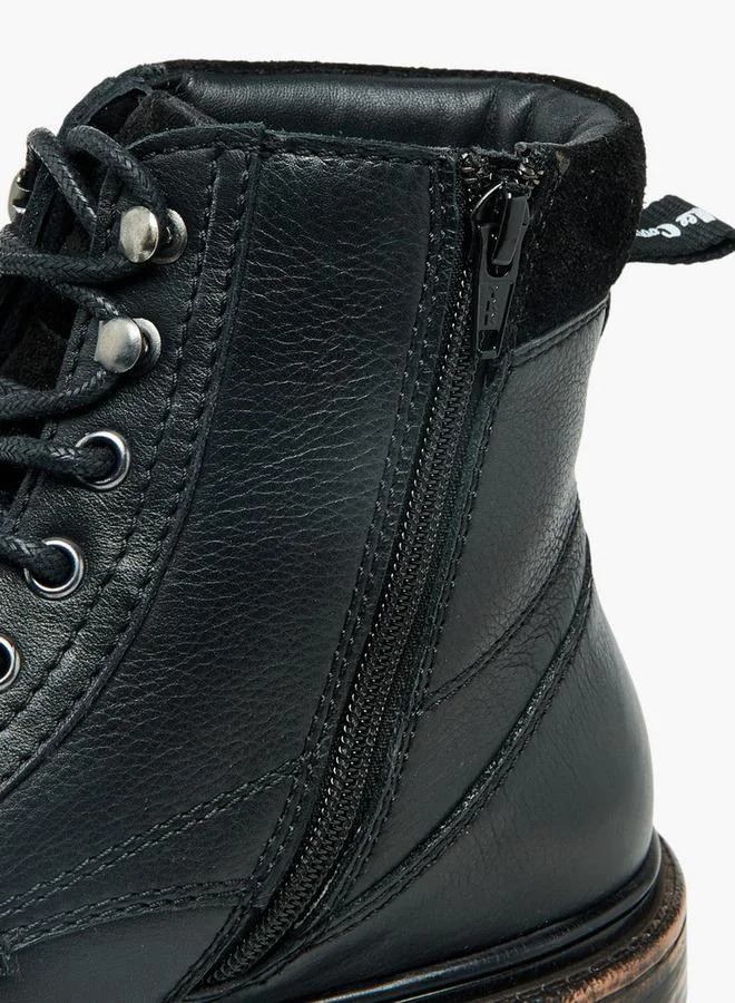 Lee Cooper BLACK Men Leather Panelled Ankle Boots for Men | Best Price UAE