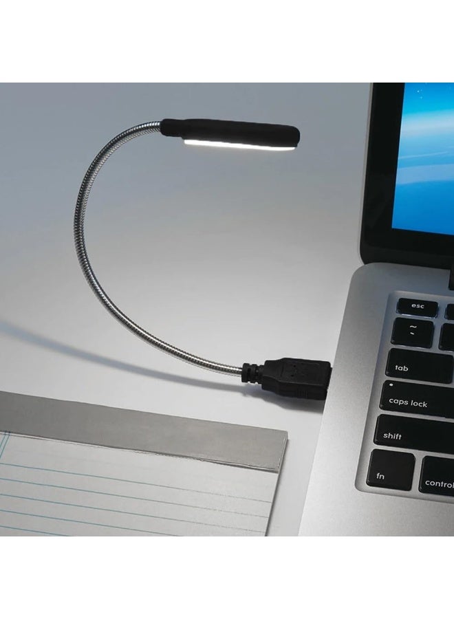 Plan A Flexible USB LED Reading Light – Portable Mini Light for Laptop, Computer, Power Bank, Flexible Gooseneck Design, Warm Night Light Perfect for Books, Offices, Works, 6 LED Lights - Image 2