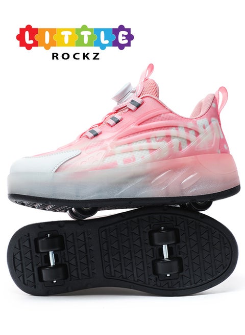 Double Wheel LED Flash Light Fashion Shiny Sneaker Skate Heelys Shoes With Lightning Sole