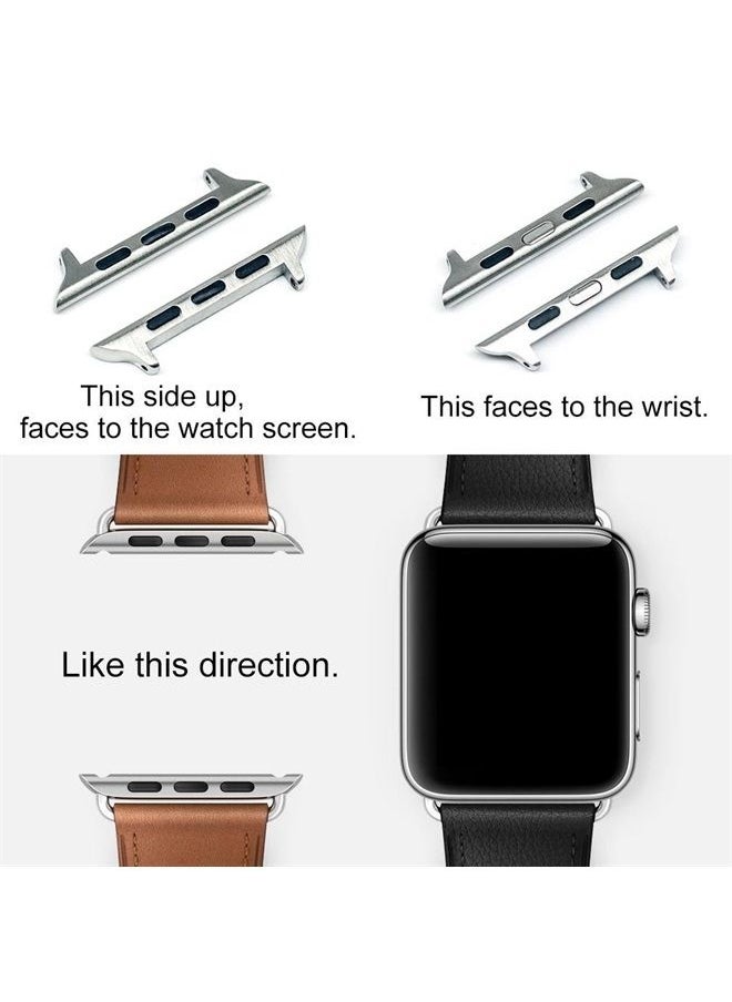 Newon - 3 PACK [Spring Bar] Watch Strap Connector Adapter Compatible with Apple Watch Band - 38/40/41 20mm Black - Image 1