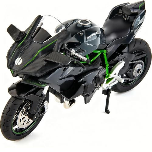 BDTCTK Compatible for 112 Kawasaki Ninja H2R DieCast Model Suspension and Free Roller Toy Car Motorcycle Collection Gift Black - Image 1