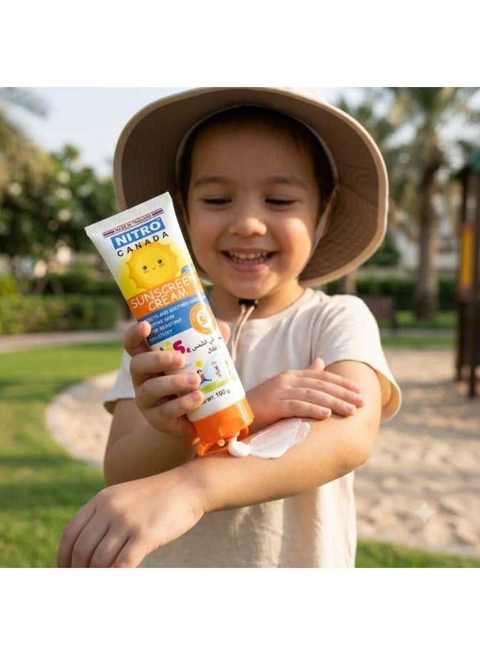 نيترو كندا كريم واقي شمس للأطفال من نيترو كندا بعامل حماية SPF 50، مقاوم للماء، 100 جرام - Image 4