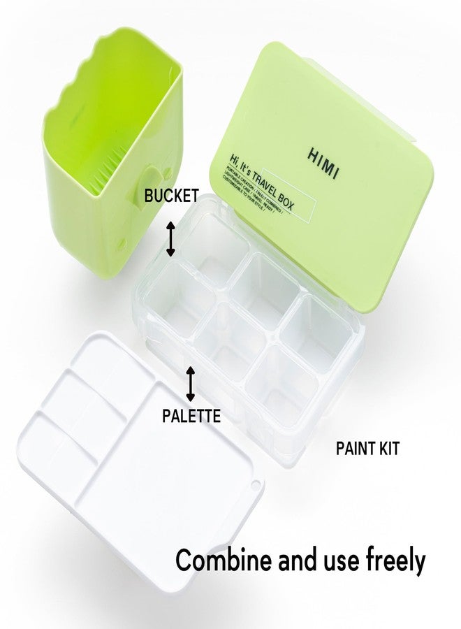 HIMI مجموعة ألوان غواش HIMI للسفر - تحمل حتى 12 لون، لوحة خلط، دلو لغسل الفرشاة مع أخاديد تنظيف مدمجة، حقيبة محمولة فريدة للفنانين والمبتدئين - Image 3