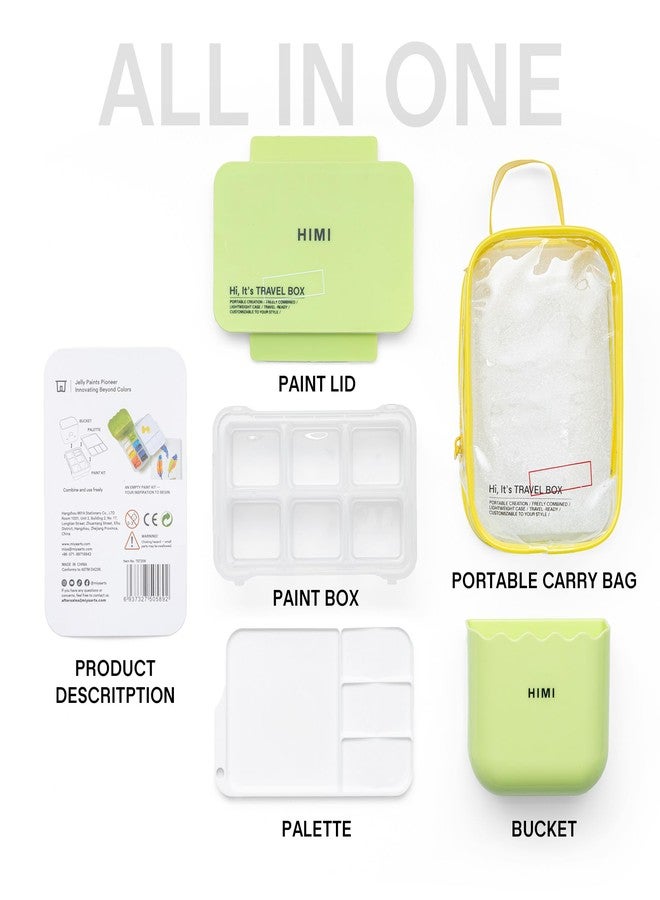 HIMI مجموعة ألوان غواش HIMI للسفر - تحمل حتى 12 لون، لوحة خلط، دلو لغسل الفرشاة مع أخاديد تنظيف مدمجة، حقيبة محمولة فريدة للفنانين والمبتدئين - Image 2