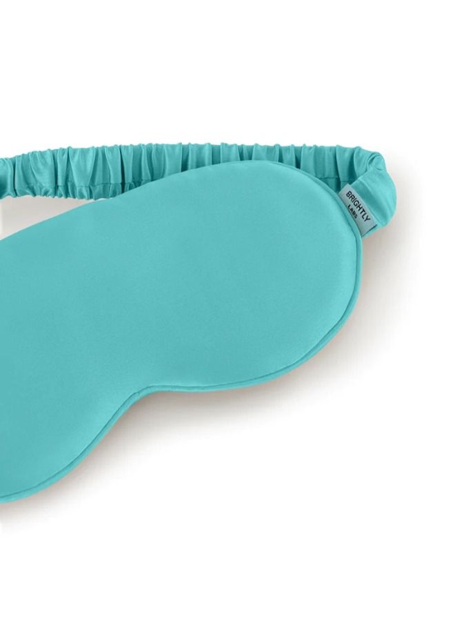 BRIGHTLY LABS Pure Mulberry Silk Mask, Ultimate Sleep Aid For A Full Night'S Sleep, Ultra-Soft Comfortable Sleep Mask, Elastic Strap, 22 Momme, Infused With Silver Ions, Standard, Aqua - Image 2