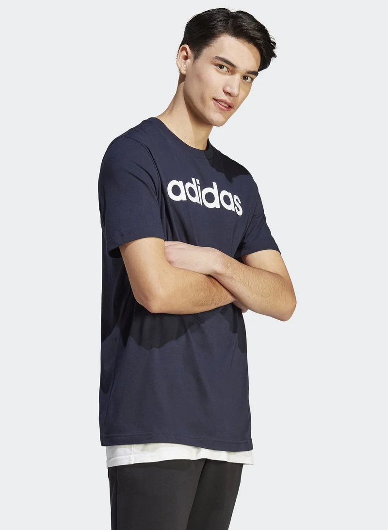Adidas Essential Single Jersey Linear T-Shirt