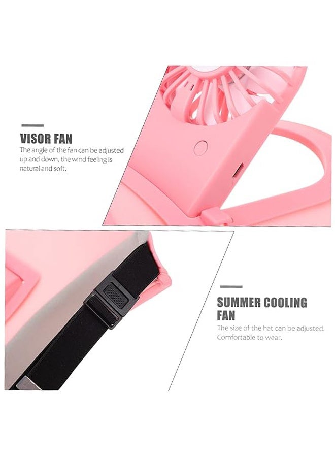 GIFT Sun Visor Hats with Fan, Visor with Built-in Fan 2 in 1 Fan Visor Hat Outdoor Cooling Hat Portable Fan Hat Adjustable Visor Fan Sun Protection Hat with 3 Temp Modes for Women Travel UPF 50+ - Image 4