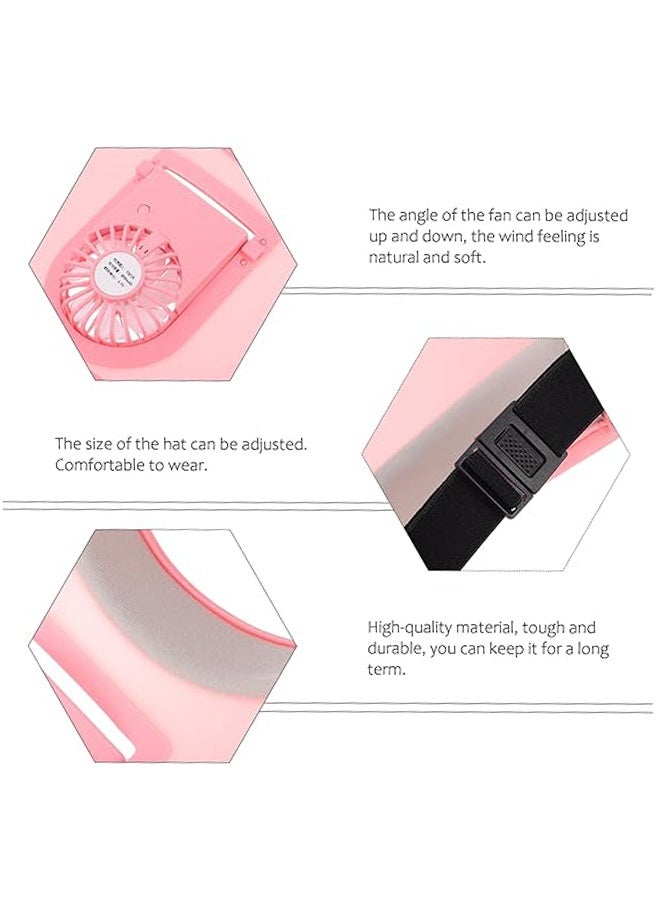 GIFT Sun Visor Hats with Fan, Visor with Built-in Fan 2 in 1 Fan Visor Hat Outdoor Cooling Hat Portable Fan Hat Adjustable Visor Fan Sun Protection Hat with 3 Temp Modes for Women Travel UPF 50+ - Image 5