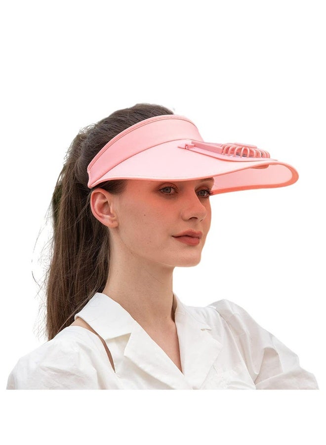 GIFT Sun Visor Hats with Fan, Visor with Built-in Fan 2 in 1 Fan Visor Hat Outdoor Cooling Hat Portable Fan Hat Adjustable Visor Fan Sun Protection Hat with 3 Temp Modes for Women Travel UPF 50+ - Image 2