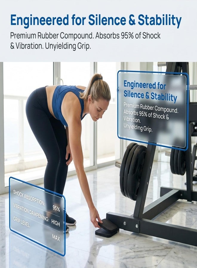 BRIGHTFUFU 4Pcs Exercise Pads Slip Treadmill Mats Gym Equipment Floor Mat Protectors Workout Pad for Home Gym - Image 3