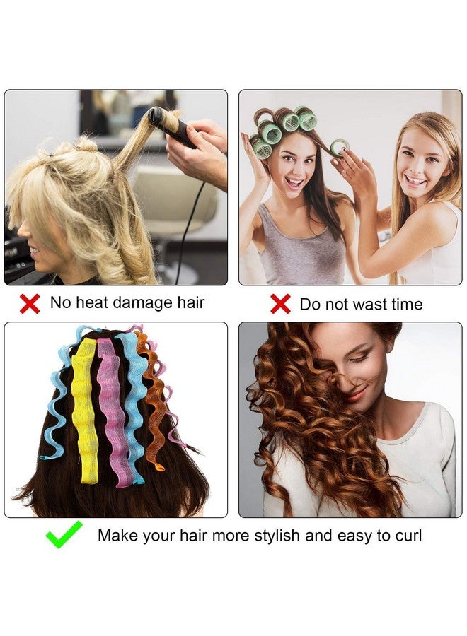 Ash & Roh Heatless Hair Curlers Spiral Curling Kit with 3 Pieces Styling Hooks Tools for Women and Girls Hairstyles (Multicolor, pack of 28) - Image 5