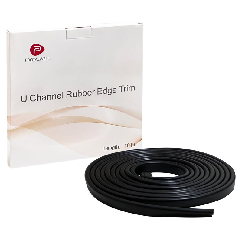 Protalwell Rubber Edge Trim, 1/16" U Channel Edge Trim, Edge Protector, Length 10Ft, U Shaped Gasket, EPDM Material, Black Color, Edge Protector for Sheet Metal1 - Image 4