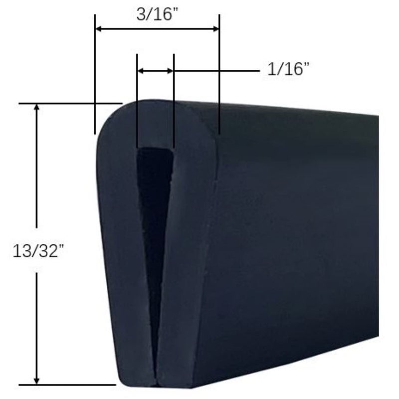 Protalwell Rubber Edge Trim, 1/16" U Channel Edge Trim, Edge Protector, Length 10Ft, U Shaped Gasket, EPDM Material, Black Color, Edge Protector for Sheet Metal1 - Image 3