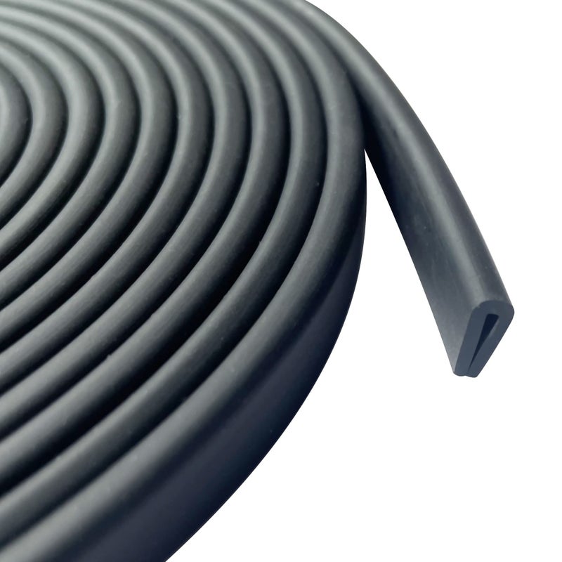 Protalwell Rubber Edge Trim, 1/16" U Channel Edge Trim, Edge Protector, Length 10Ft, U Shaped Gasket, EPDM Material, Black Color, Edge Protector for Sheet Metal1 - Image 1