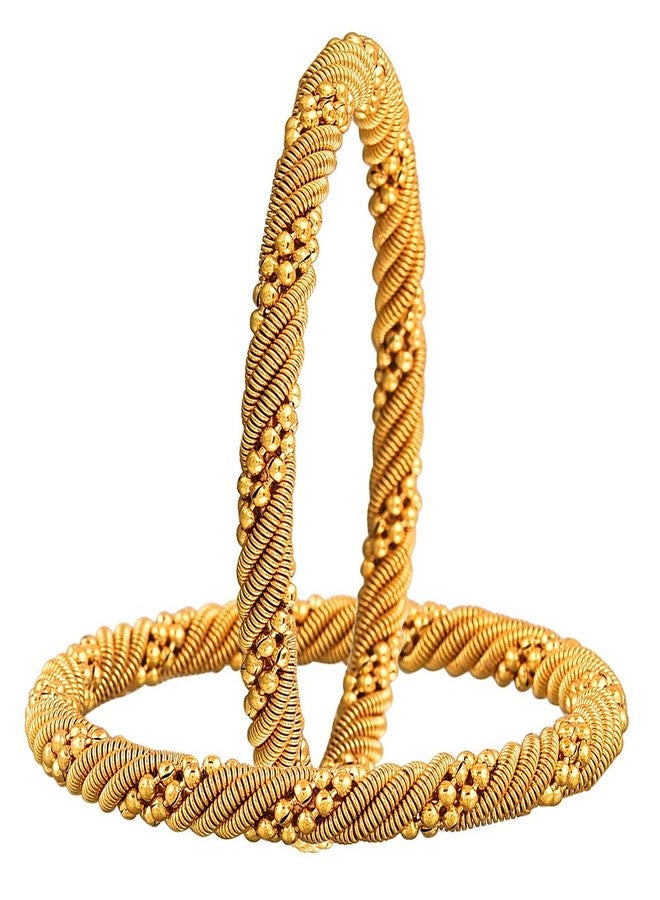 KENNICE Combo Of Designer Victoria Bangles, Trendy Gold Plated Bangles For Women & Girls - Pack Of 4 - Image 4