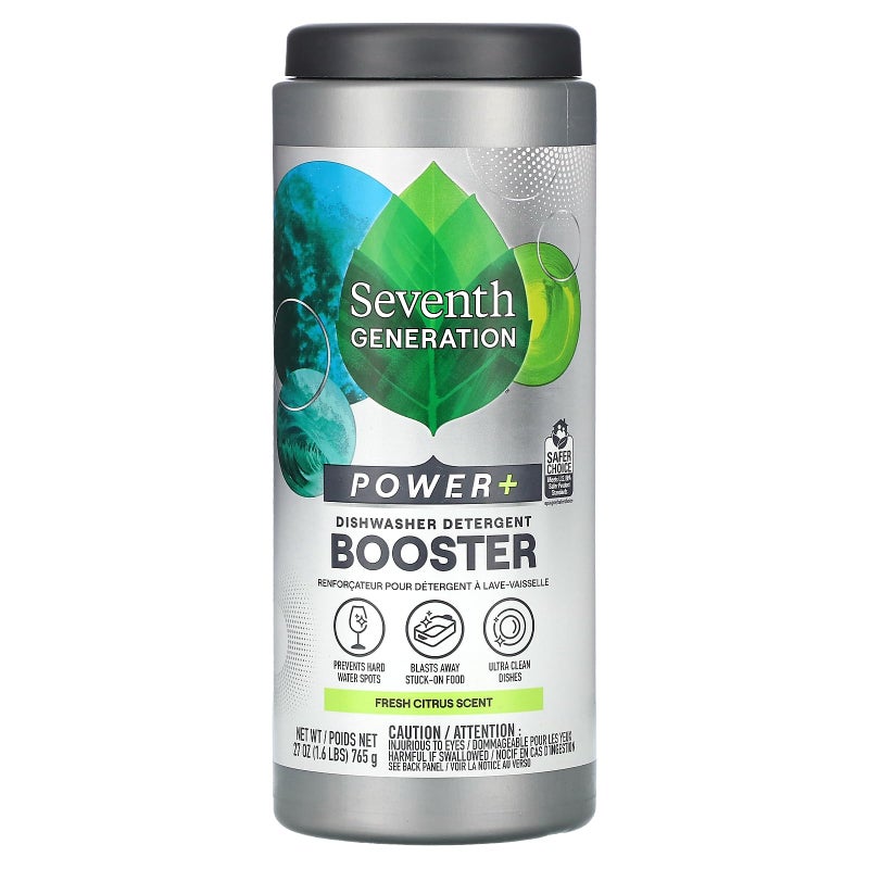 Seventh Generation Power Dishwasher Detergent Booster Powder Blasts Away StuckOn Food Fresh Citrus Scent 27 Oz