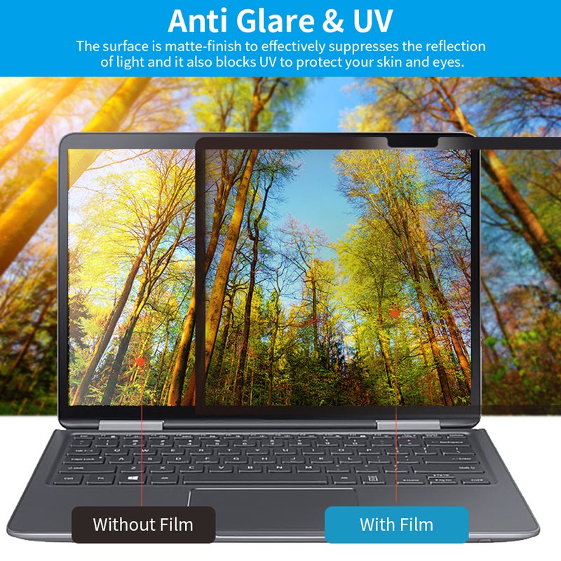 Removable Privacy Screen Filter Washable Reusable Anti-glare High-transmittance Screen Protector with PVC Panel for 15.6'' Laptop - Image 5