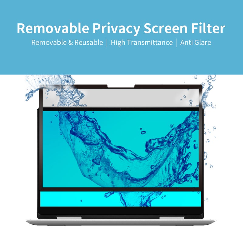 Removable Privacy Screen Filter Washable Reusable Anti-glare High-transmittance Screen Protector with PVC Panel for 15.6'' Laptop - Image 2