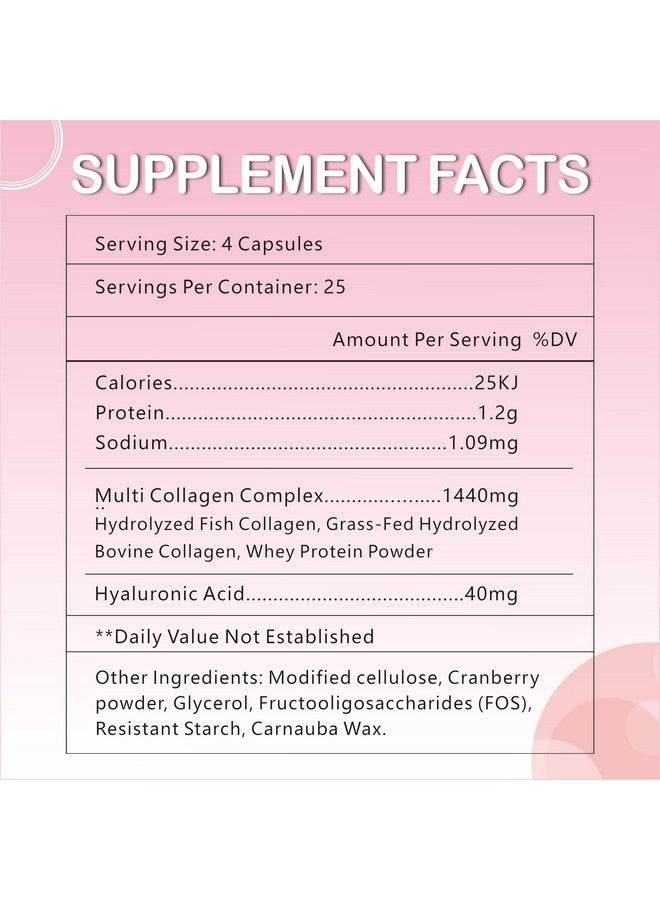 OMOGS Collagen Peptides Capsule，Naturally Sourced Hydrolyzed Collagen with prebiotic & Cranberry Extract - Hair, Skin, Nail, Joint, Digestive Health & Immune Support, Non-GMO, 100 Capsule. - Image 2