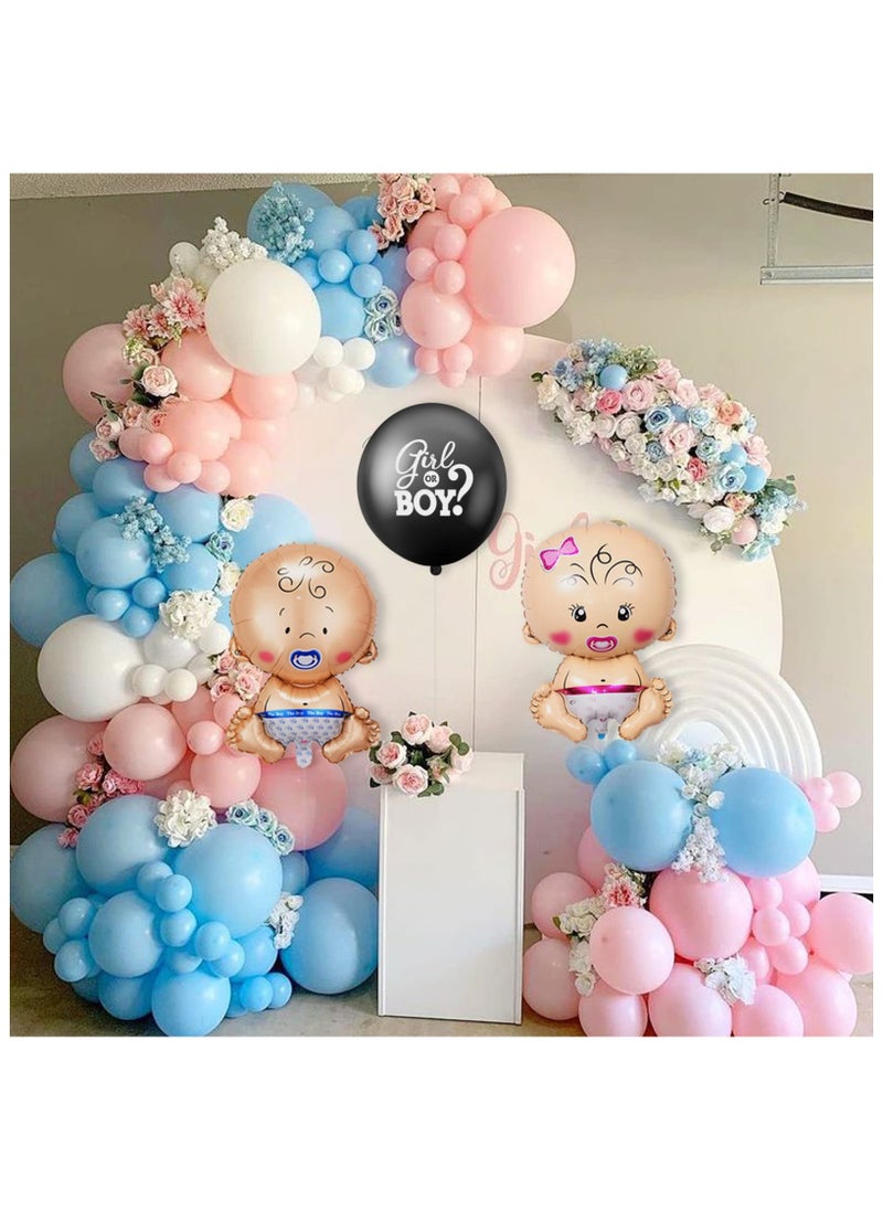 XiuWoo Gender Reveal Decoration, Baby Gender Reveal Party Decoration Set, Girl Or Boy Balloon With Team Boy Team Girl Stickers Confetti, Baby Foil Balloon, Boy Or Girl Banner for Baby Gender Reveal Party  - Image 3