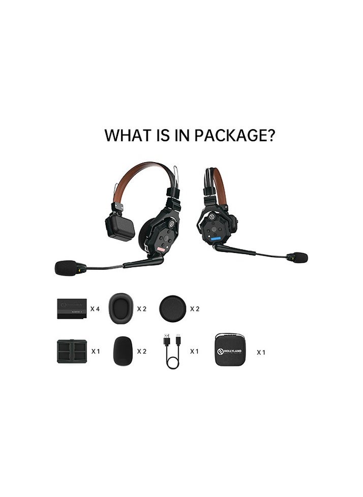 Hollyland - Solidcom C1 Pro-2S Full-Duplex ENC Wireless Intercom System with 2 Headsets (1.9 GHz) - Image 1