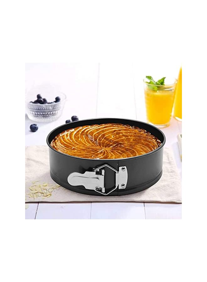 ECVV Round Cake Pan Springform Pan Pie Mold Bakeware Non stick, 24 Cm, 1PC (BLACK) - Image 4