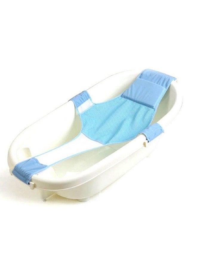 Bath Seat Support Net Nonslip Bathtub Sling Shower Mesh Bathing Cradle Rings For Tub (Blue)