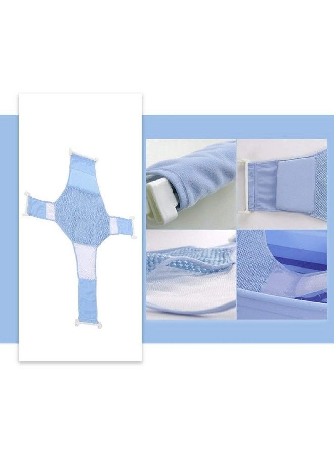 Bath Seat Support Net Nonslip Bathtub Sling Shower Mesh Bathing Cradle Rings For Tub (Blue)
