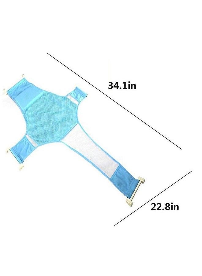 Bath Seat Support Net Nonslip Bathtub Sling Shower Mesh Bathing Cradle Rings For Tub (Blue)