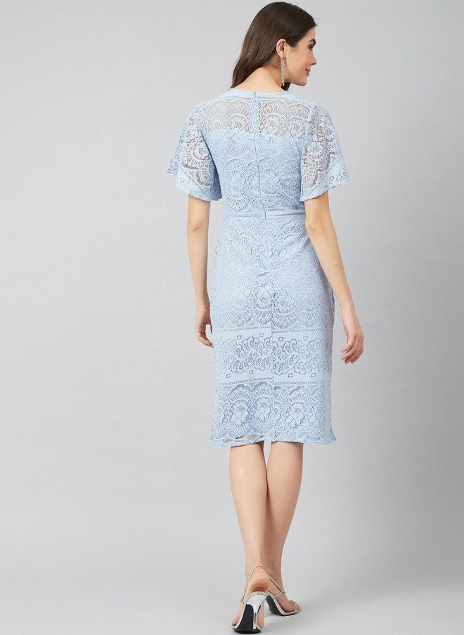 Athena فستان شيفون أزرق للنساء - Image 5