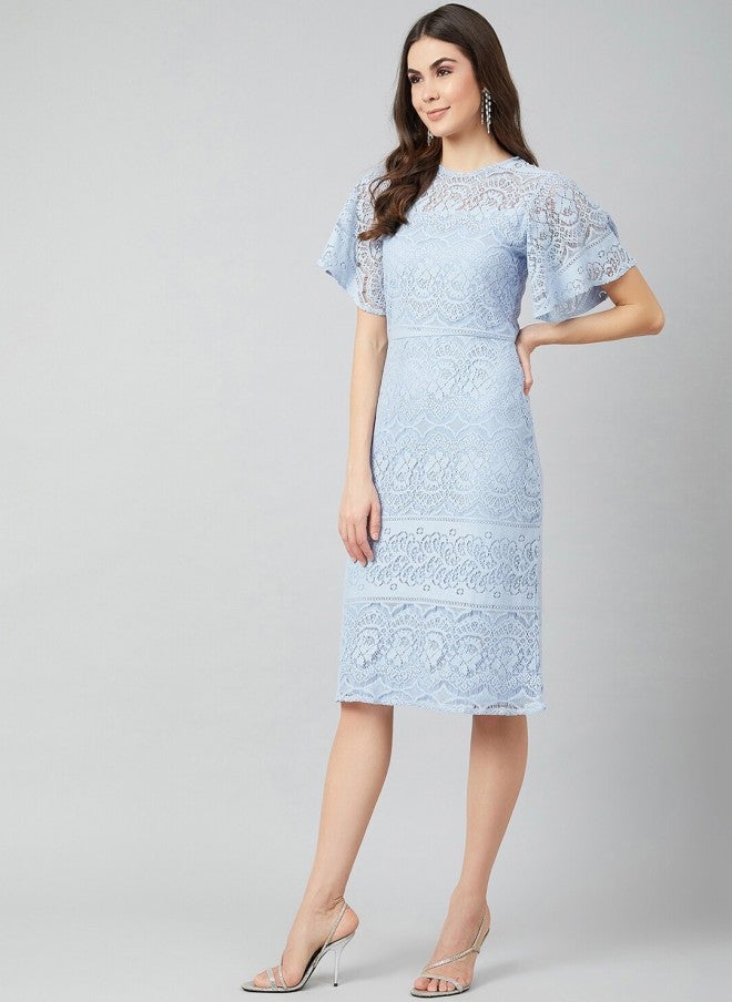 Athena فستان شيفون أزرق للنساء - Image 4