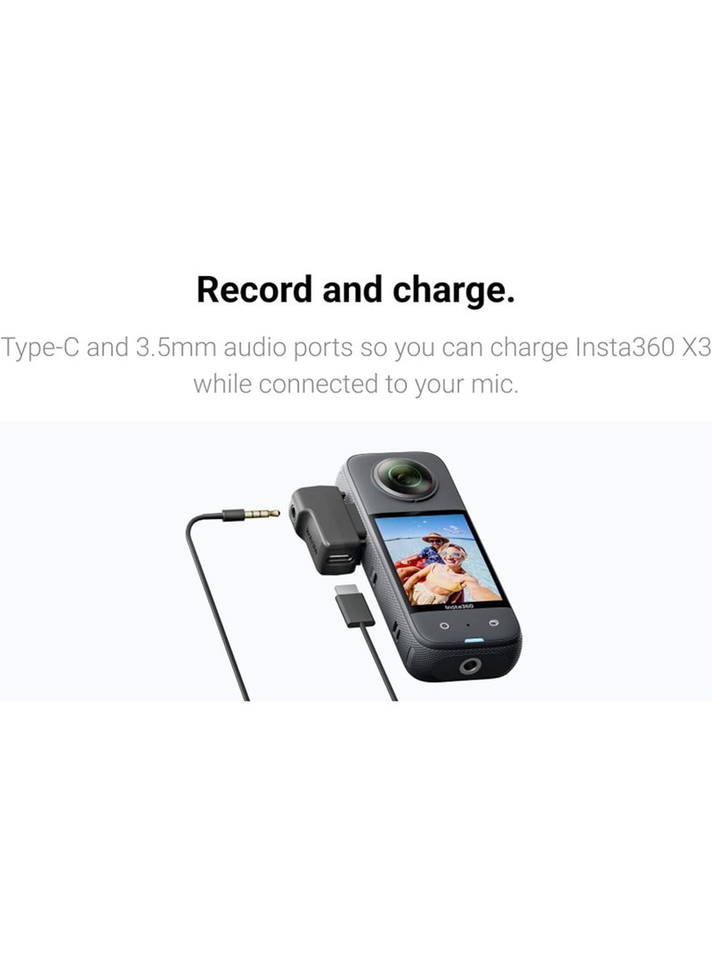 Insta360 insta360 X3 Mic Adapter External Microphone Adapter CameraTypeC and 35mm Audio Ports Support Charging While Recording Black  - Image 5