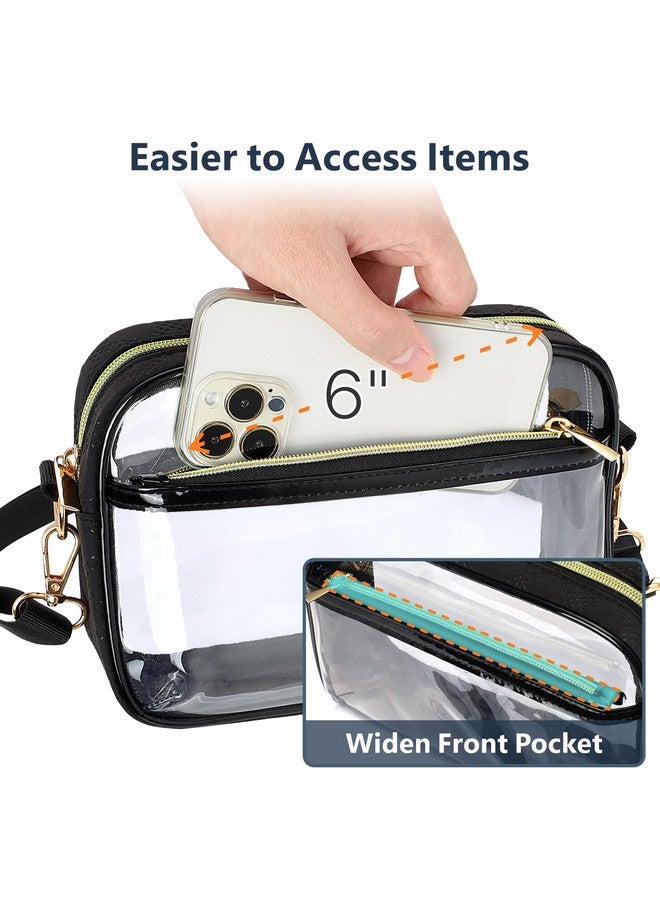 PACKISM Clear Bag Stadium Approved - Clear Purses for Women Stadium Crossbody Bag with Adjustable Strap for Concert Sports Events Game Day Festivals, Black - Image 4