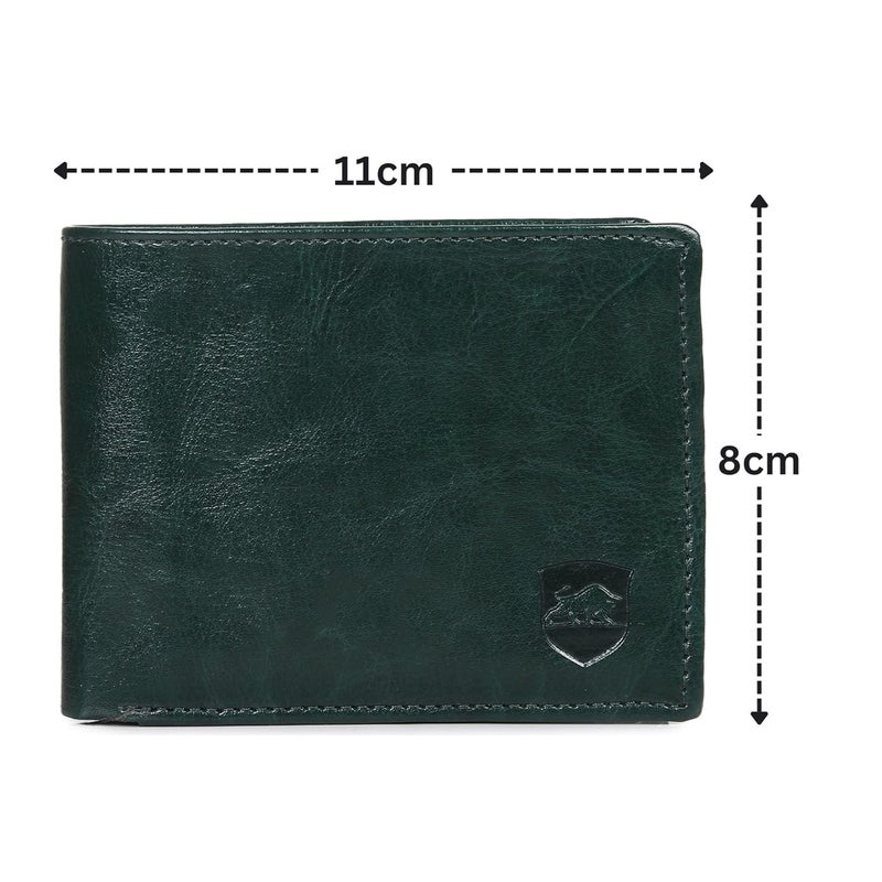SAMTROH Green Pu Leather Wallet for Men I 3 Card Slots I 2 Currency & Secret Compartments I 1 Coin Pocket. - Image 4