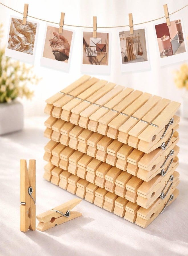 PulGos 𝟔𝟎 𝐩𝐜𝐬 Bamboo Cloth Clips for Drying Clothes | Heavy Duty Wooden Pegs Strong Grip Cloth Pins for Laundry Rope/Rod Chimti | Multipurpose Clip for Home Kitchen Art Craft & DIY Projects - Image 1
