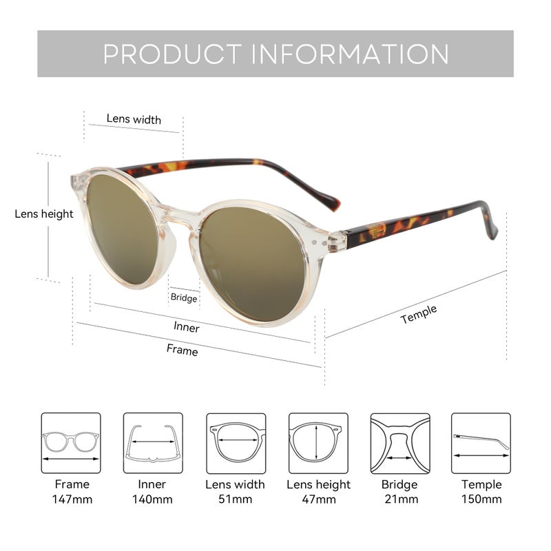ZENOTTIC Polarized Round Sunglasses, Stylish Sunglasses for Men and Women Retro Classic, Multi-Style Selection - Image 3