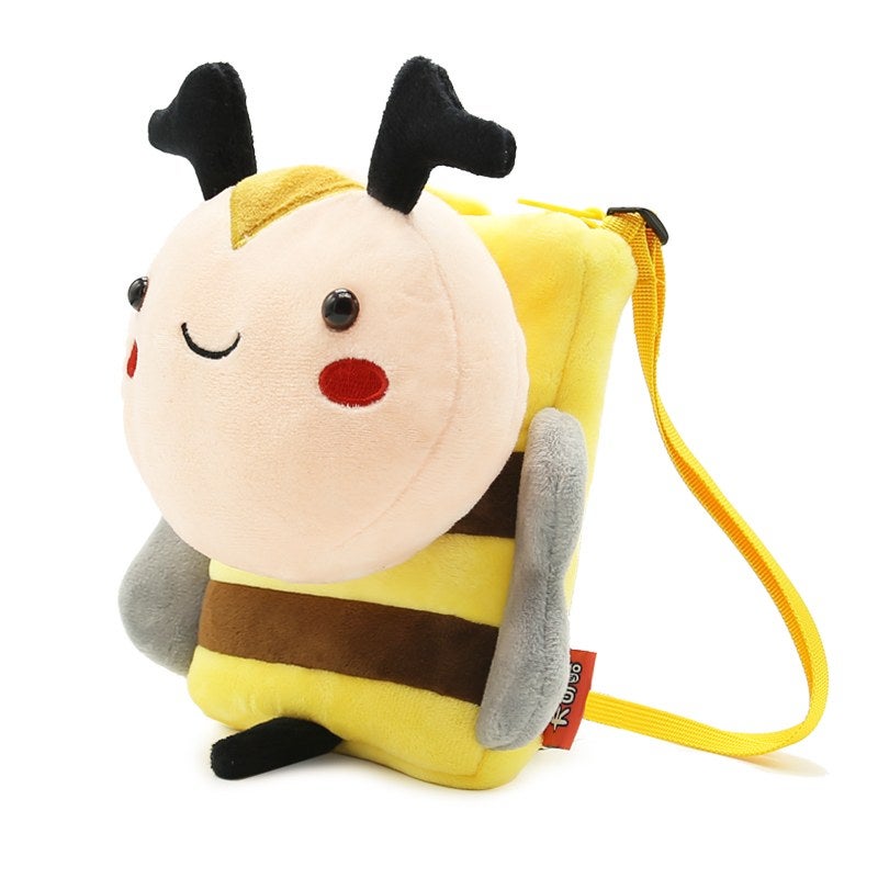 Plush Kids Crossbody Bag, Bee Animal Design, Soft Lightweight Shoulder Bag for Daily Outings - Image 2