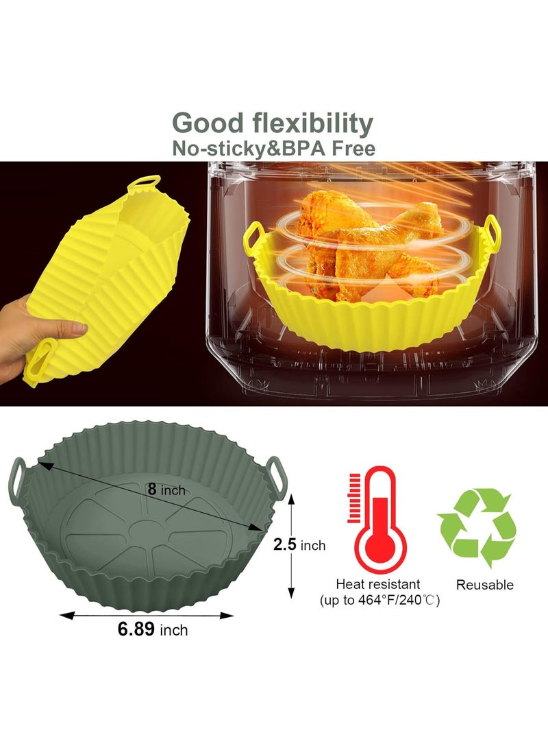 قالب سيليكون لقلاية الهواء بمقابض – بطانة غير لاصقة قابلة لإعادة الاستخدام، سيليكون غذائي مقاوم للحرارة يحافظ على نظافة القلاية، آمن لغسالة الصحون – متعدد الألوان – قطعة واحدة - Image 4