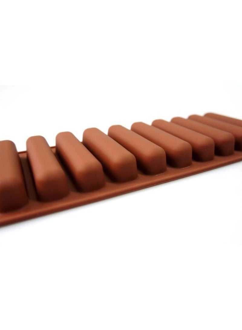 Silicone Ice Cube Tray, 10-Cavity Rectangle Mould, Food-Grade, Multicolor, Reusable for Cocktails, Juice & Frozen Treats - Image 4